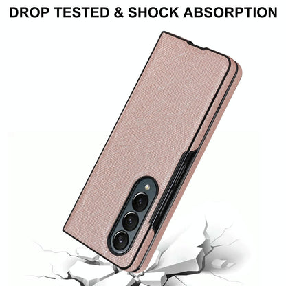 Foldable Cross Pattern Phone Case - Compact Design - Brown