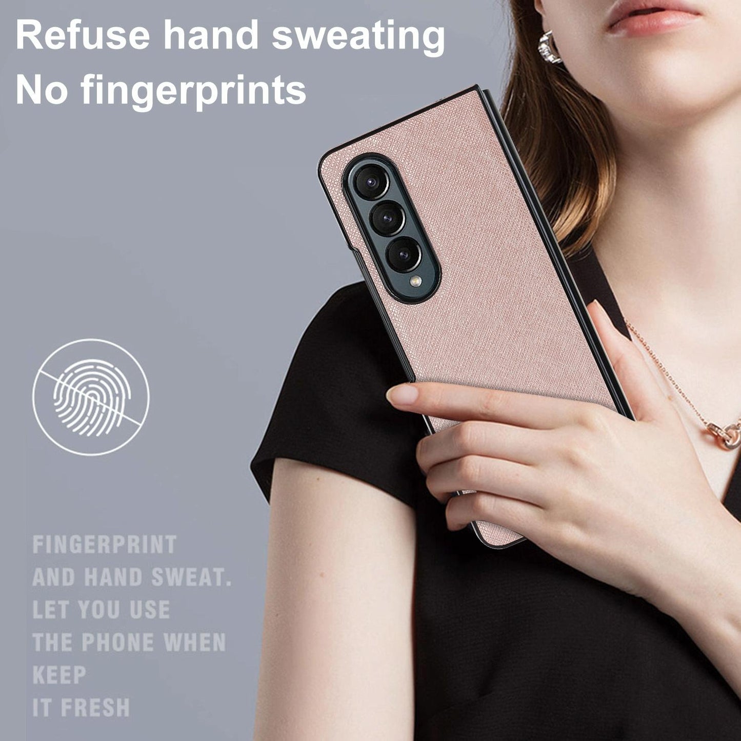 Foldable Cross Pattern Phone Case - Compact Design - Brown