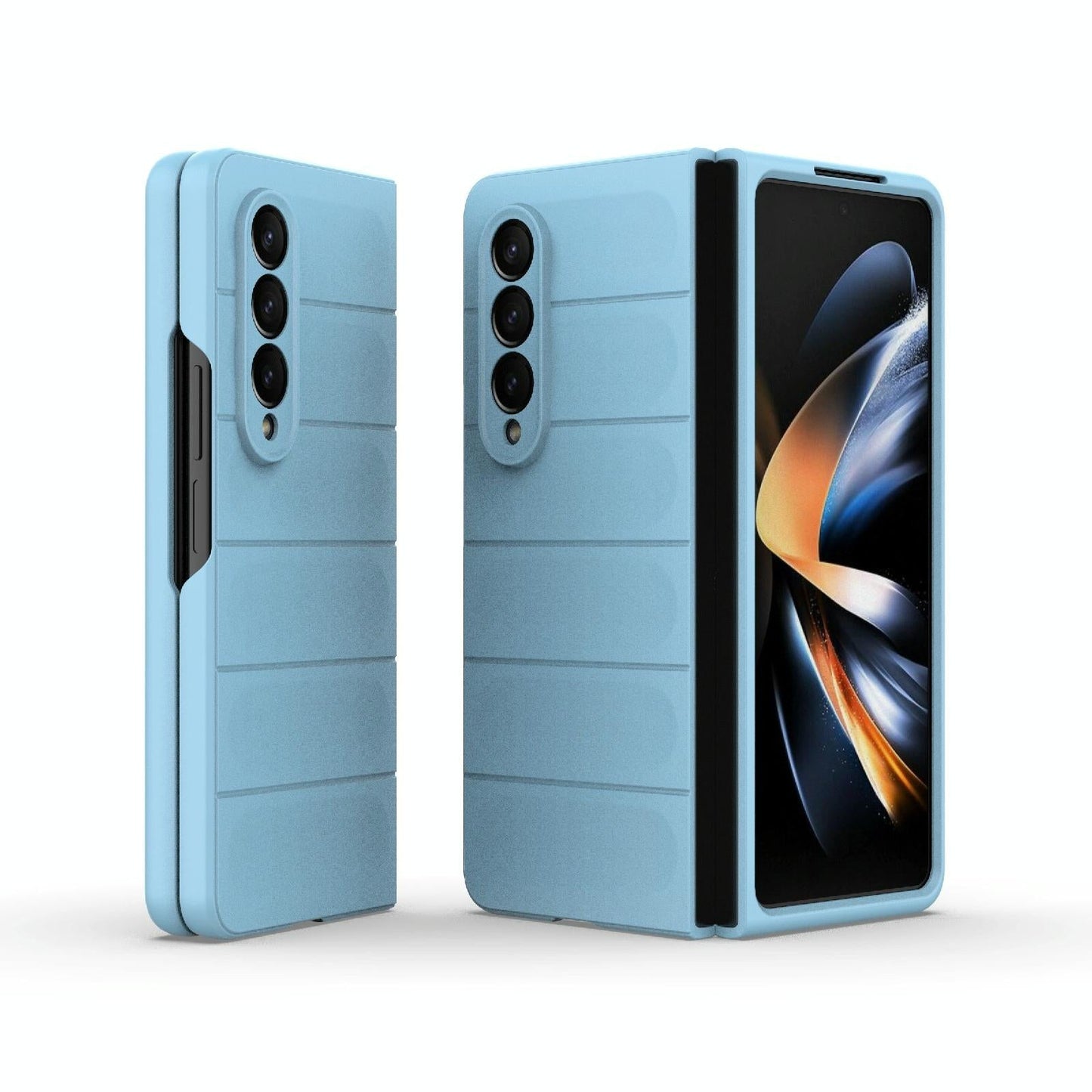 Foldable Shockproof Phone Case with Magic Shield - Slim Design - Light Blue