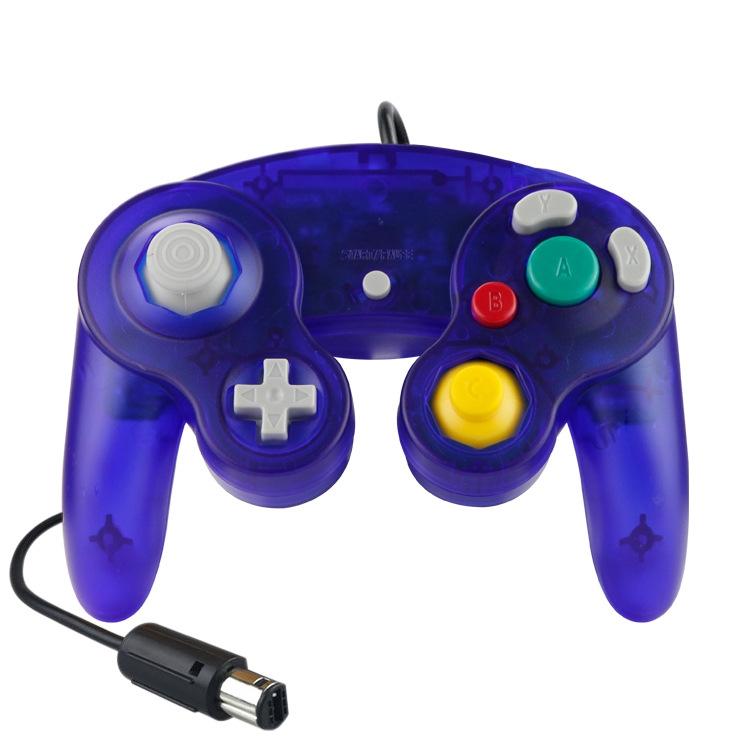 5 Piece Wired Game Controller for Nintendo Ngc - Transparent Purple