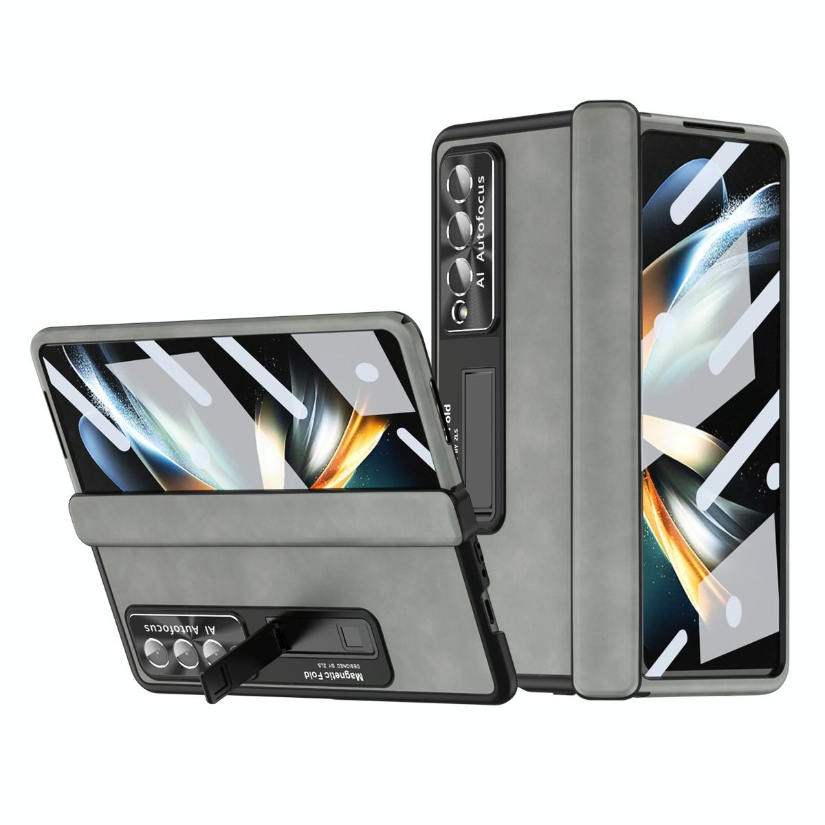 Magnetic Phone Case for Samsung Galaxy z Fold 4 - Napa Pattern - Green
