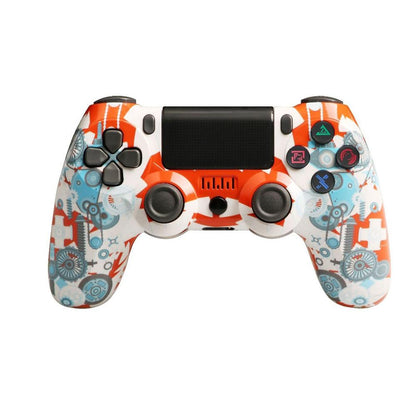 Wireless Bluetooth Game Controller for Ps4 with Dual Vibration and Light Strip - Fire Ghost