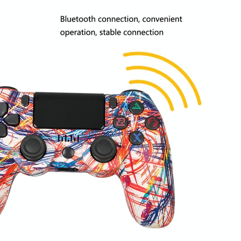 Wireless Bluetooth Game Controller for Ps4 with Dual Vibration and Light Strip - Hulk