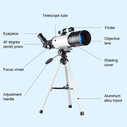 High Definition High Times Astronomical Telescope with Tripod - Blue 16x / 66x70