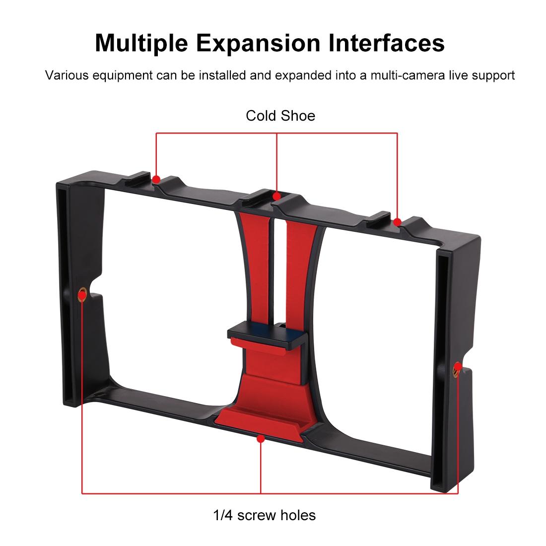 Vlogging Live Broadcast Smartphone Video Rig With 4.7 Inch Ring Led Selfie Light Kit And Cold Shoe Tripod Head - Blue