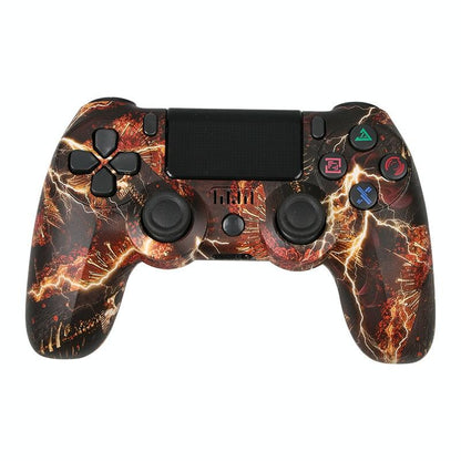 Wireless Bluetooth Game Controller for Ps4 with Dual Vibration and Light Strip - Wood Grain