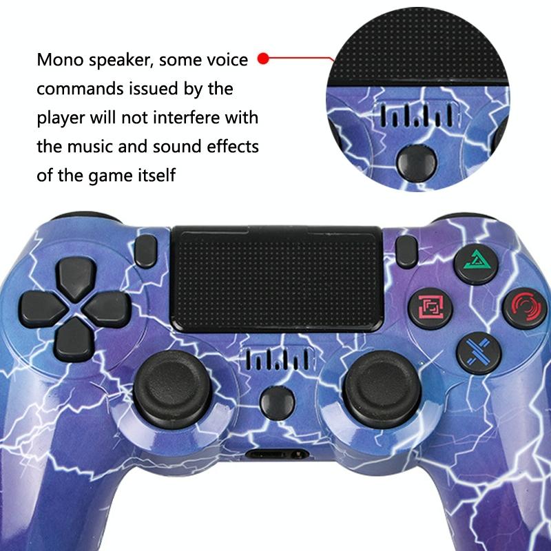 Wireless Bluetooth Game Controller for Ps4 with Dual Vibration and Light Strip - Star Red