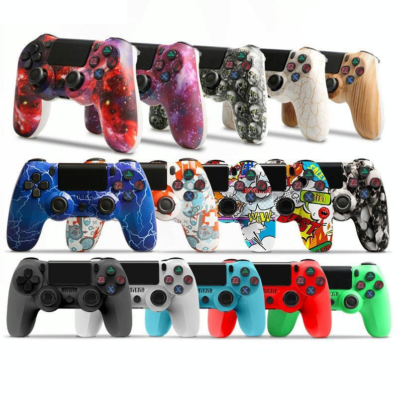 Wireless Bluetooth Game Controller for Ps4 with Dual Vibration and Light Strip - Green Eye Skull