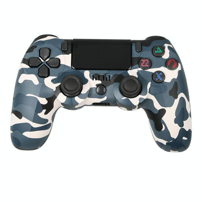 Wireless Bluetooth Game Controller for Ps4 with Dual Vibration and Light Strip - Camouflage Blue