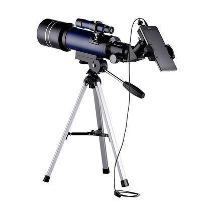High Definition Astronomical Telescope with Tripod and Phone Clip - White
