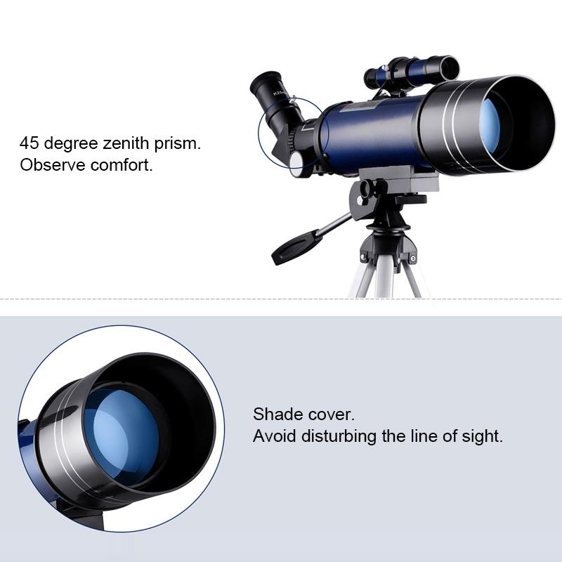 High Definition Astronomical Telescope with Tripod and Phone Clip - White