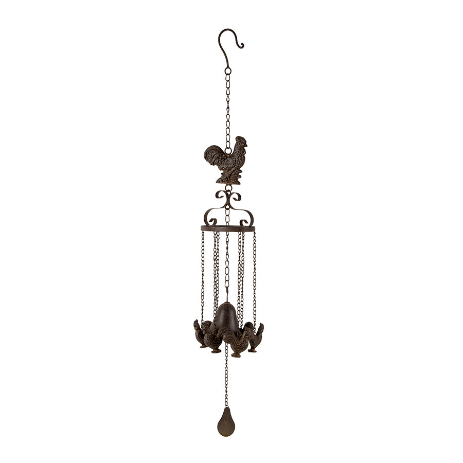 Cast-Iron Bell w Hanging Chooks 82cm