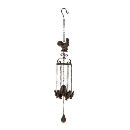 Cast-Iron Bell w Hanging Chooks 82cm
