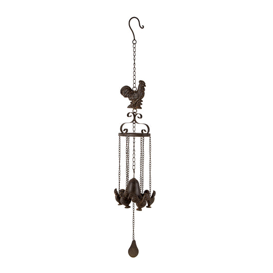 Cast-Iron Bell w Hanging Chooks 82cm