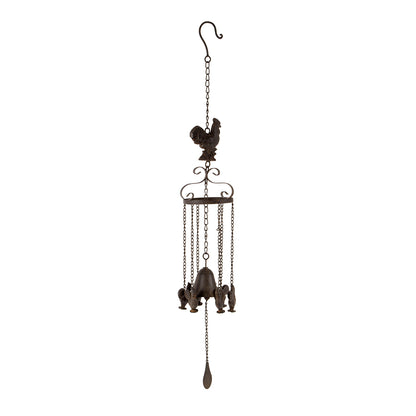Cast-Iron Bell w Hanging Chooks 82cm