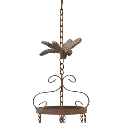 Hanging Cast Iron Dragonflies Chime w Bell 76cm