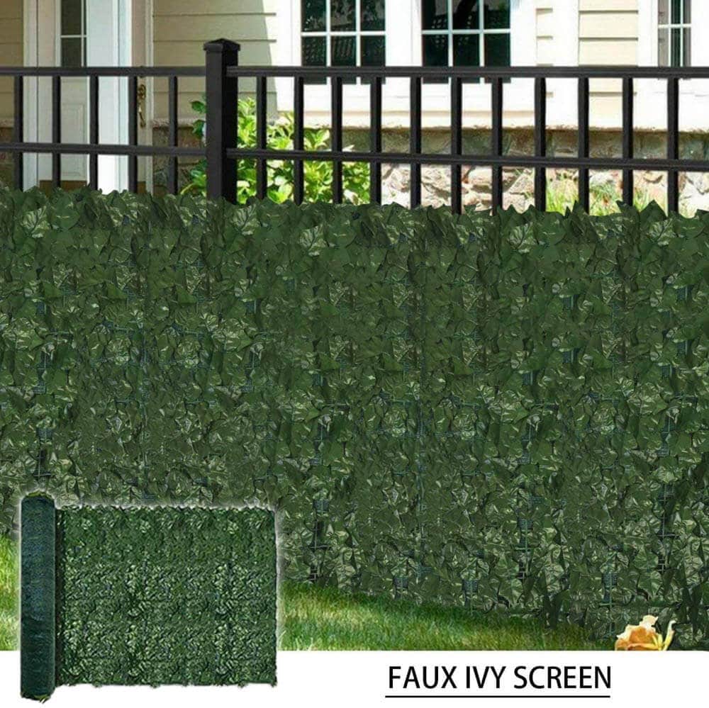 Artificial Ivy Leaf Hedging & Privacy Screen (Shade Cloth Backing Fake Ivy) 3m X 1m Roll