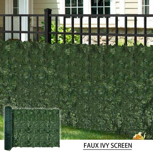 Artificial Ivy Leaf Hedging & Privacy Screen (Shade Cloth Backing Fake Ivy) 3m X 1m Roll