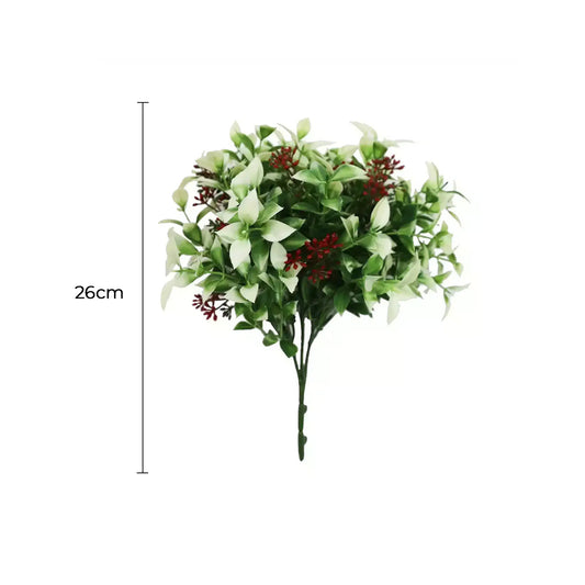 Artificial Flowering Holly Plant Stem UV Resistant 26cm