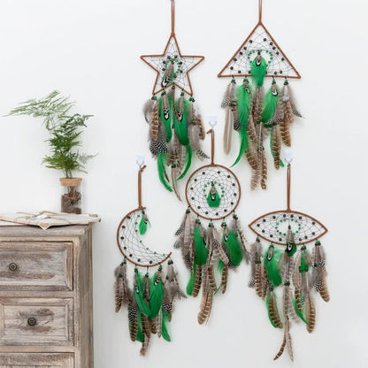 Triangles Boho Forest Dreamcatcher Wind Chime Pendant - INS Style Moonlit Serenity Decor