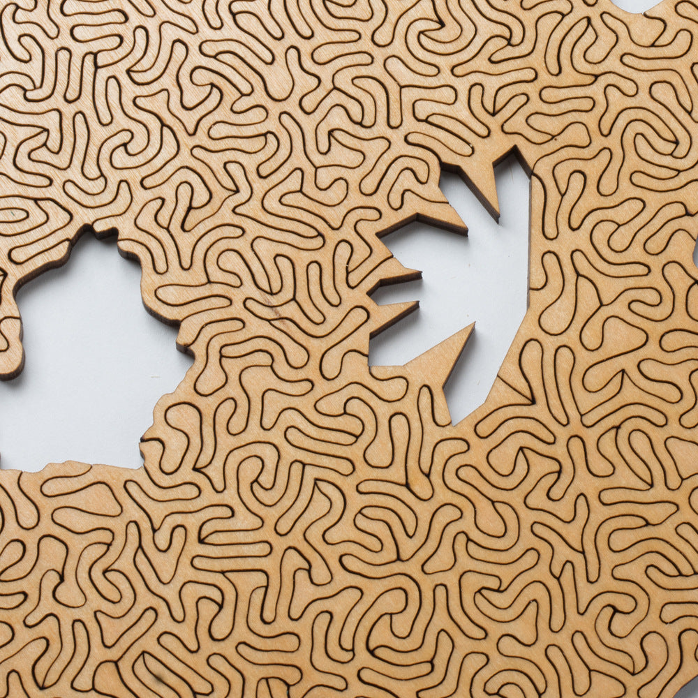 Green Algorithmic Agate Jigsaw Puzzle - 164 Unique Wooden Pieces