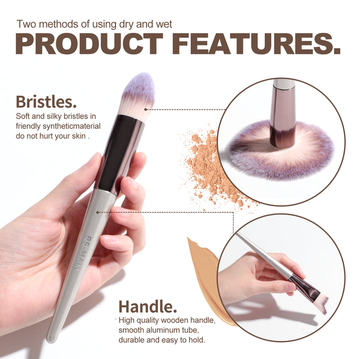 Beige 18-Piece Makeup Brush Set - Professional Synthetic Fiber Brushes with Wooden Handles for Flawless Beauty