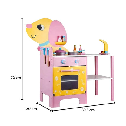 EKKIO Wooden Kitchen Playset for Kids (Puppy Shape Kitchen Set) EK-KP-108-MS