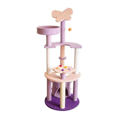 Floofi 160cm Butterfly Plush Cat Condo Cat Tree Pink Purple