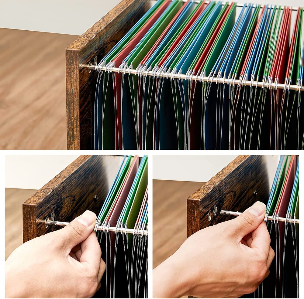 VASAGLE 3 Drawer File Cabinet with Open Compartments