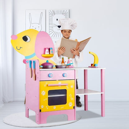 EKKIO Wooden Kitchen Playset for Kids (Puppy Shape Kitchen Set) EK-KP-108-MS