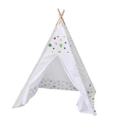 GOMINIMO Kids Teepee Tent with Side Window and Carry Case - White Forest
