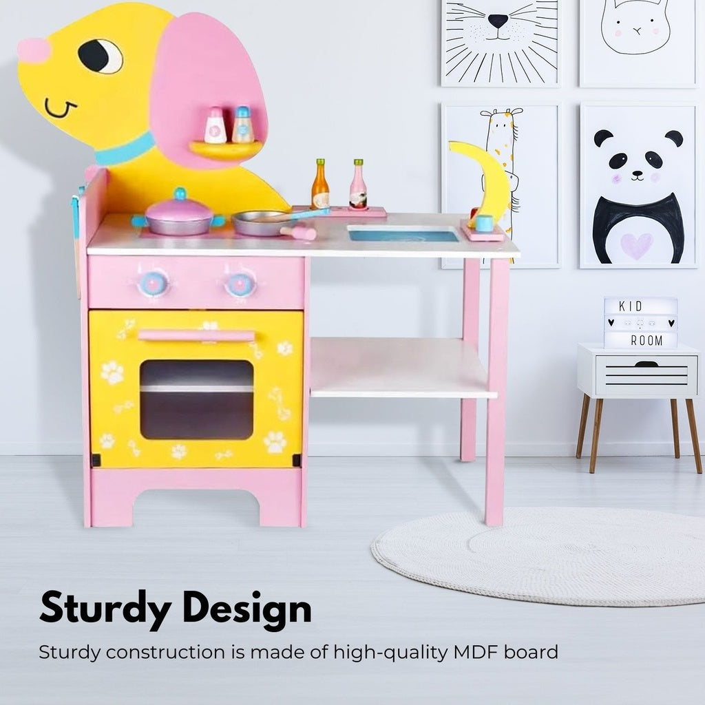 EKKIO Wooden Kitchen Playset for Kids (Puppy Shape Kitchen Set) EK-KP-108-MS