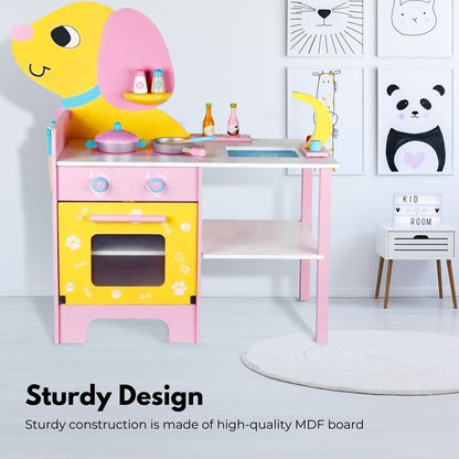 EKKIO Wooden Kitchen Playset for Kids (Puppy Shape Kitchen Set) EK-KP-108-MS