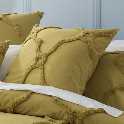 Moroccan 100% Cotton Chenille Vintage Washed Tufted Willow European Pillowcase by Renee Taylor